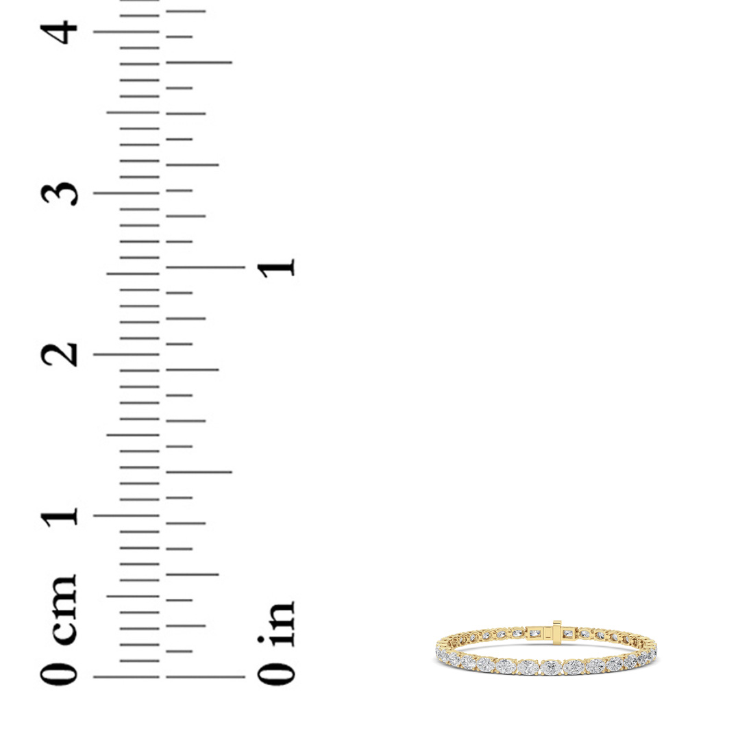 Oval Shaped Lab Grown Diamond (F/VS) Classic Line Bracelet in 14K Gold