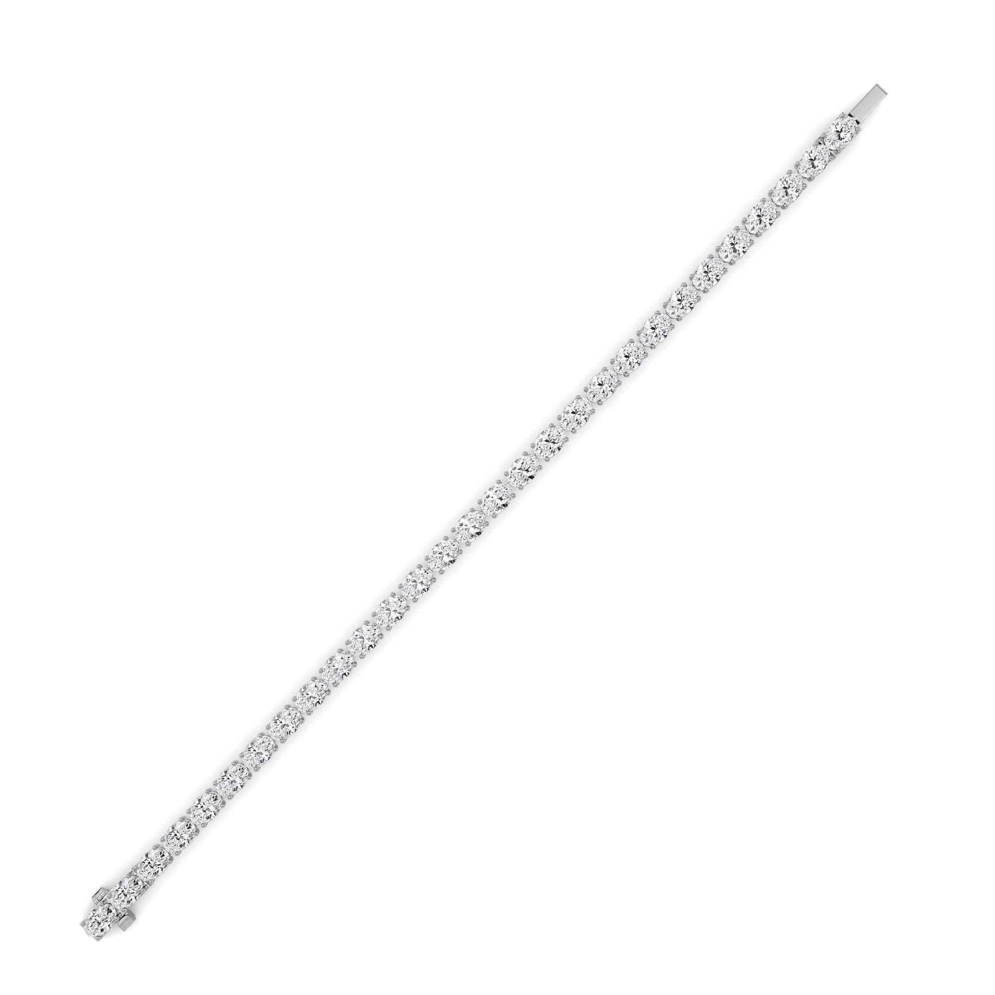 Oval Shaped Lab Grown Diamond (F/VS) Classic Line Bracelet in 14K Gold