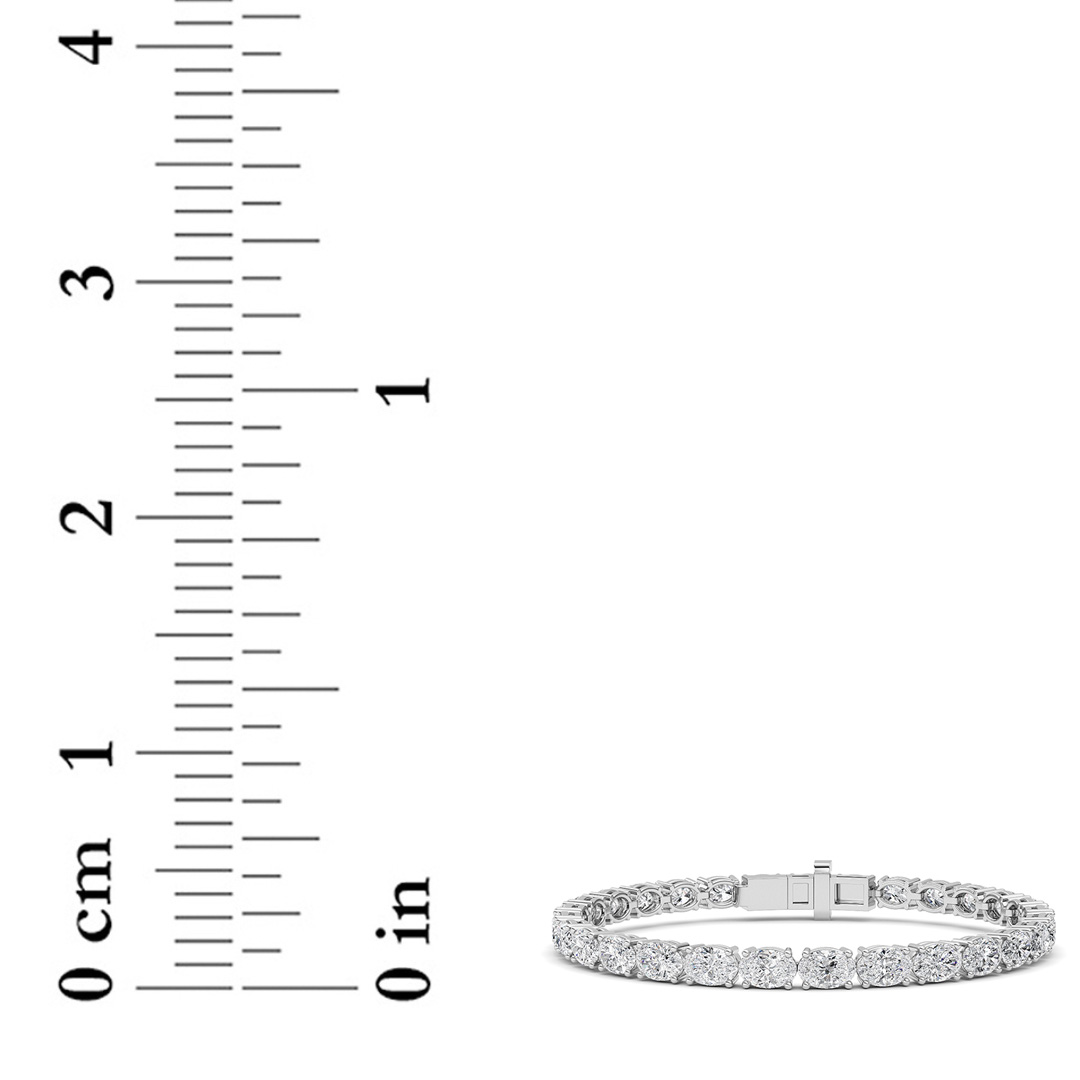 Oval Shaped Lab Grown Diamond (F/VS) Classic Line Bracelet in 14K Gold