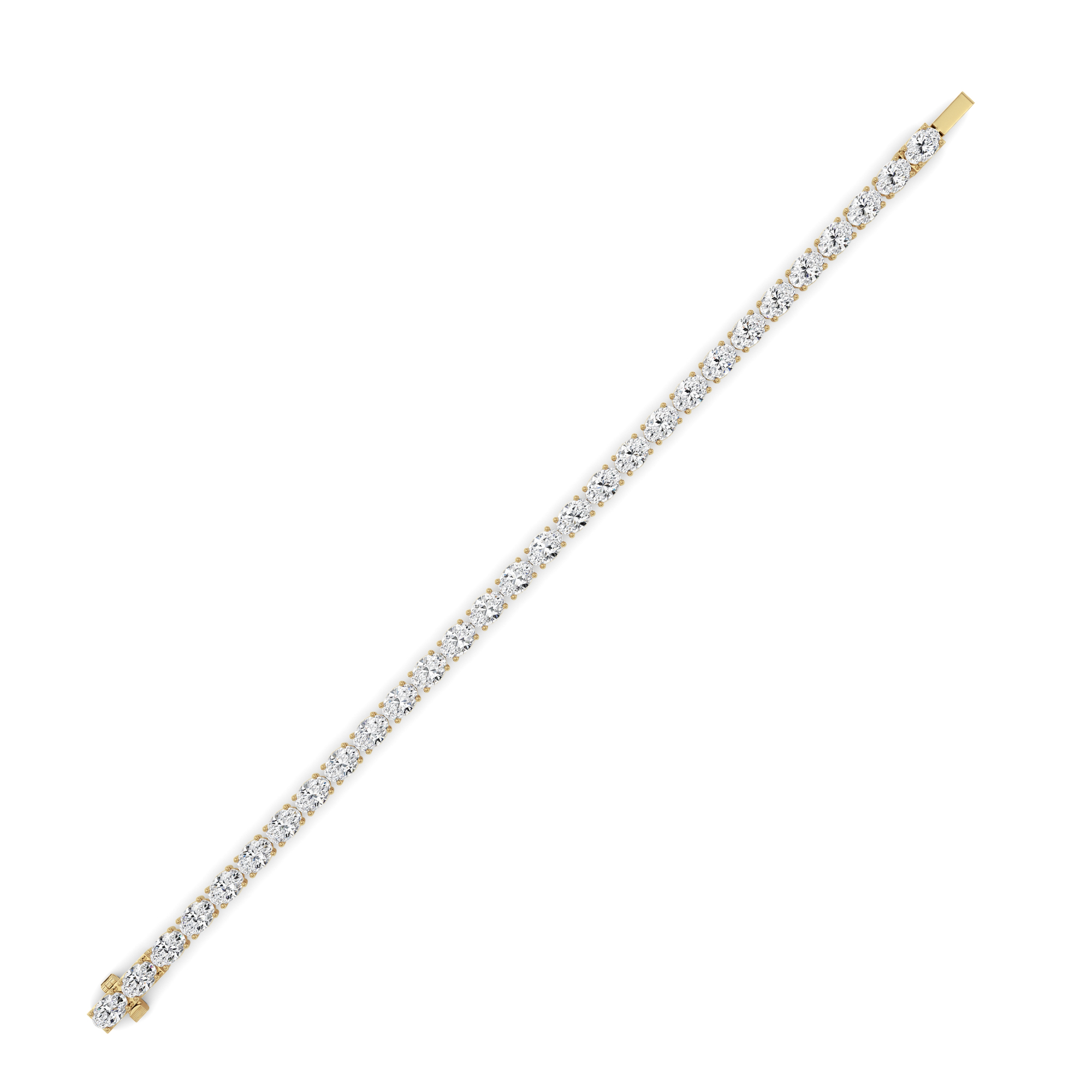 Oval Shaped Lab Grown Diamond (F/VS) Classic Line Bracelet in 14K Gold