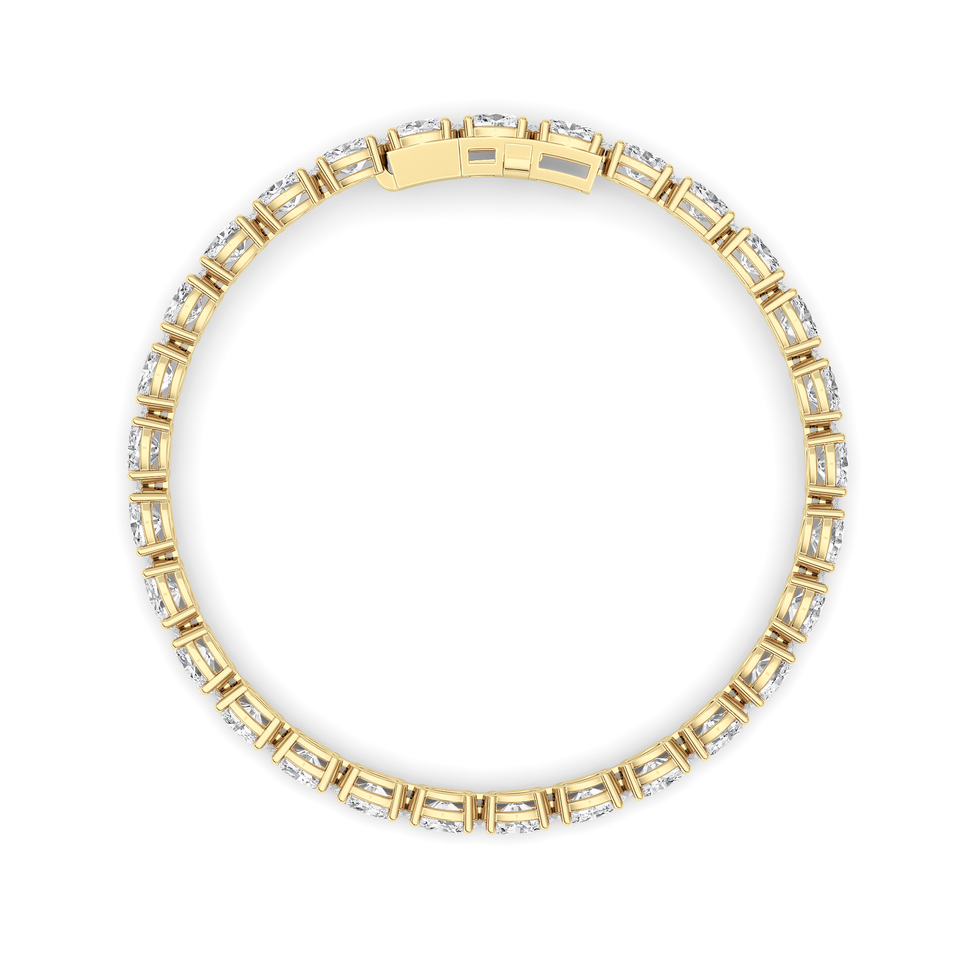Oval Shaped Lab Grown Diamond (F/VS) Classic Line Bracelet in 14K Gold