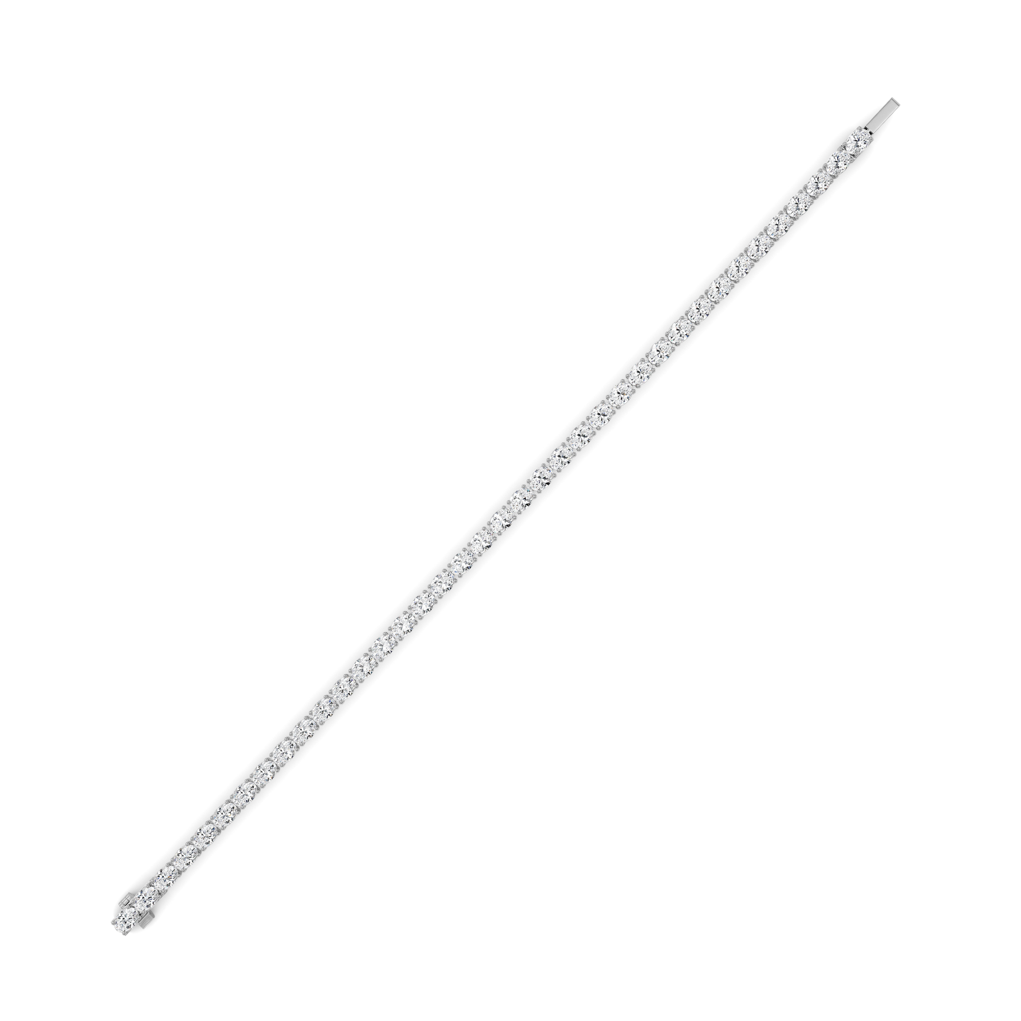 Oval Shaped Lab Grown Diamond (F/VS) Classic Line Bracelet in 14K Gold