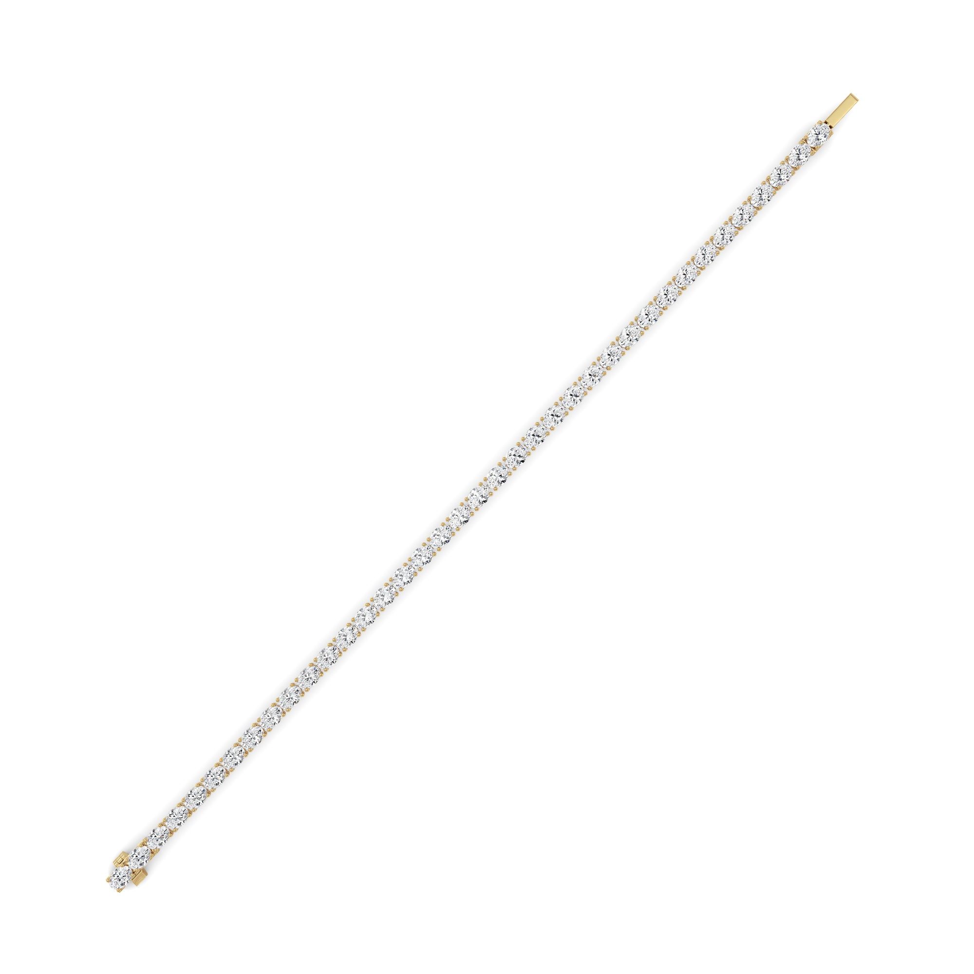 Oval Shaped Lab Grown Diamond (F/VS) Classic Line Bracelet in 14K Gold