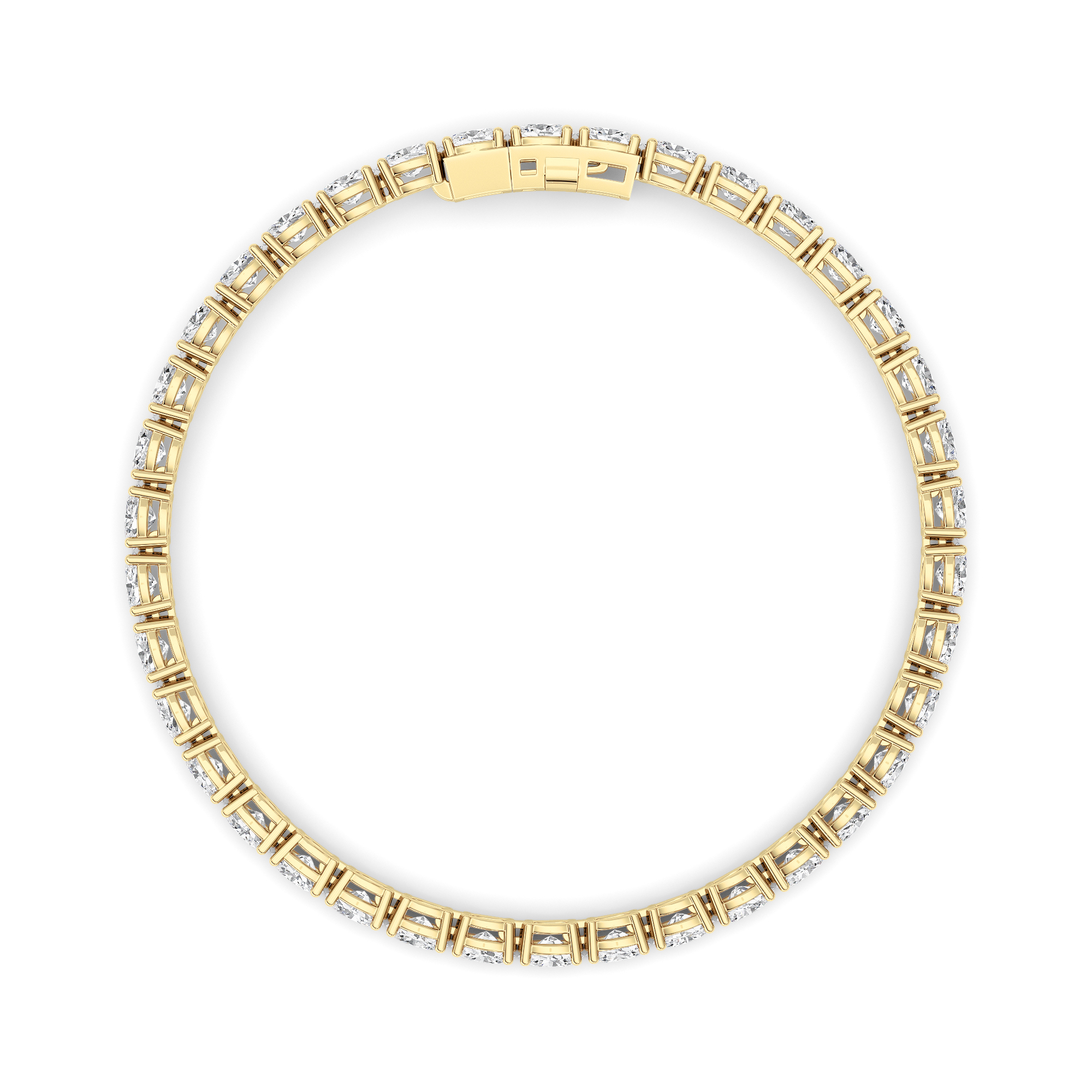 Oval Shaped Lab Grown Diamond (F/VS) Classic Line Bracelet in 14K Gold