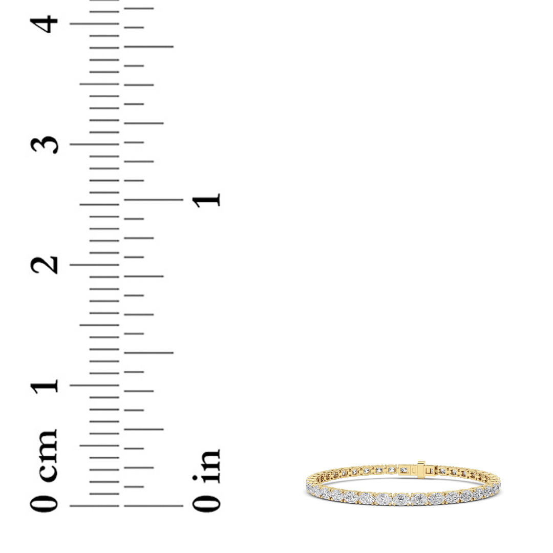 Oval Shaped Lab Grown Diamond (F/VS) Classic Line Bracelet in 14K Gold