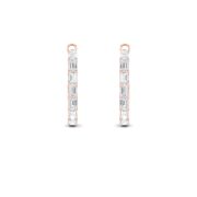 Emerald Shaped Lab Grown Diamond (G/VS) Inside Out Hoop Earrings in 14K Gold