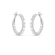 Emerald Shaped Lab Grown Diamond (G/VS) Inside Out Hoop Earrings in 14K Gold