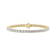 Round Shaped Lab Grown Diamond (F/VS) Tennis Bracelet in 14K Gold