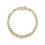 Round Shaped Lab Grown Diamond (F/VS) Graduating Tennis Bracelet in 14K Gold