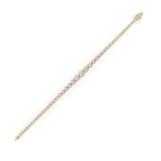 Round Shaped Lab Grown Diamond (F/VS) Graduating Tennis Bracelet in 14K Gold