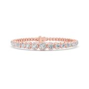 Round Shaped Lab Grown Diamond (F/VS) Graduating Tennis Bracelet in 14K Gold