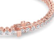 Round Shaped Lab Grown Diamond (F/VS) Graduating Tennis Bracelet in 14K Gold