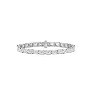 Emerald Shaped Lab Grown Diamond (F/VS) Tennis Bracelet in 14K Gold