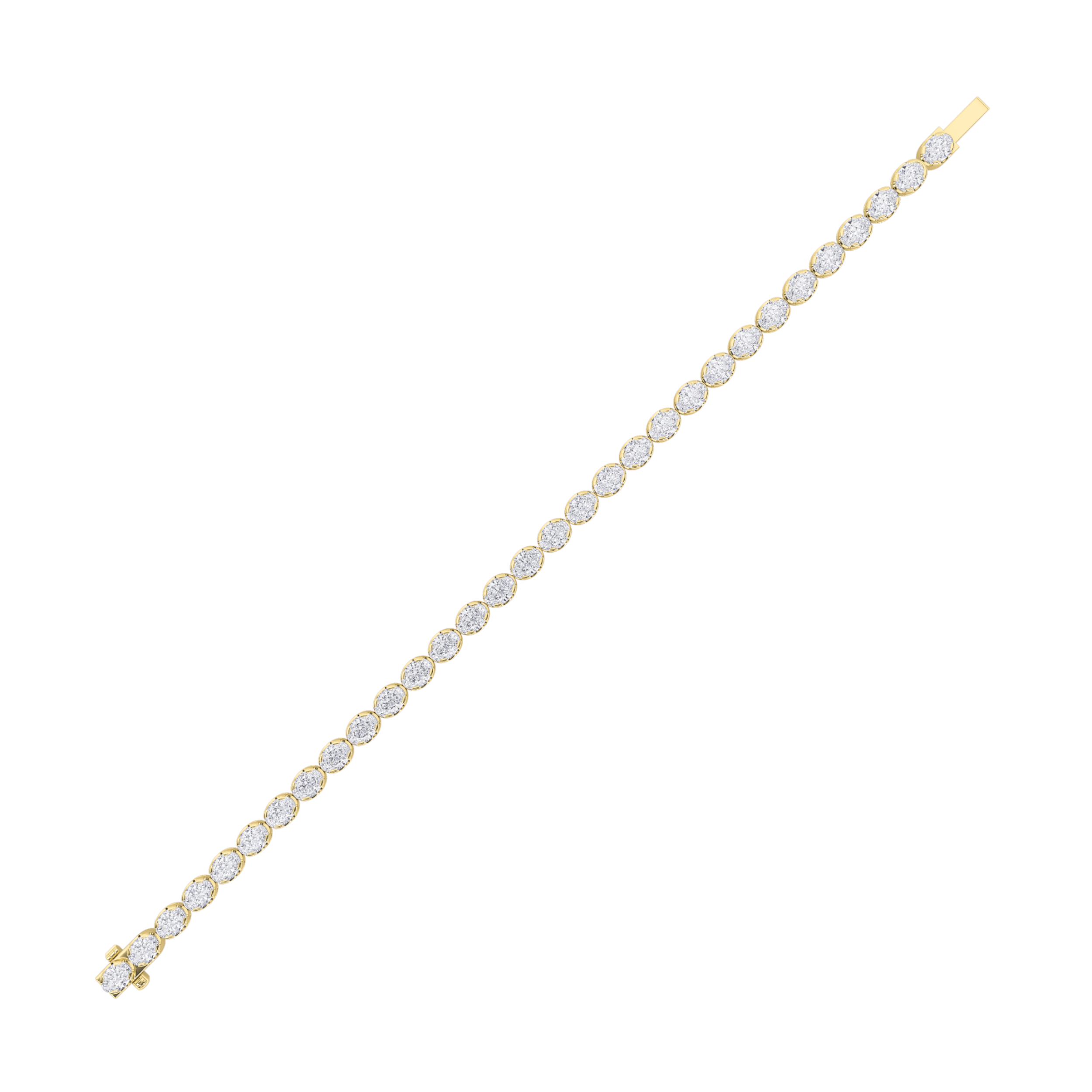 Oval Shaped Lab Grown Diamond (F/VS) Bracelet in 14K Gold