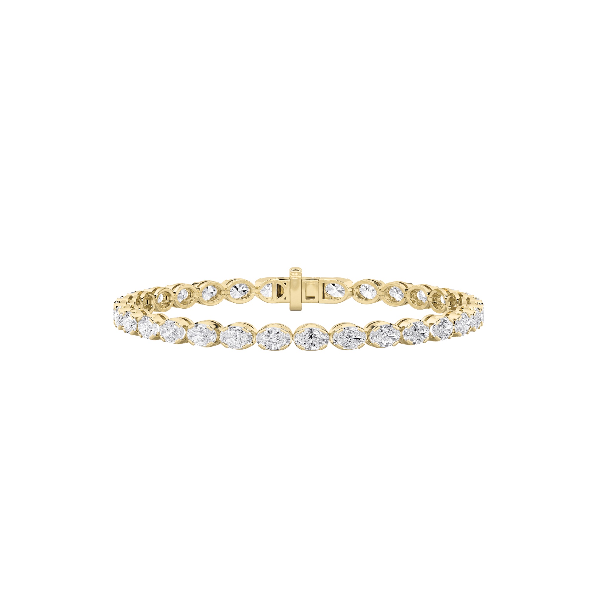 Oval Shaped Lab Grown Diamond (F/VS) Bracelet in 14K Gold