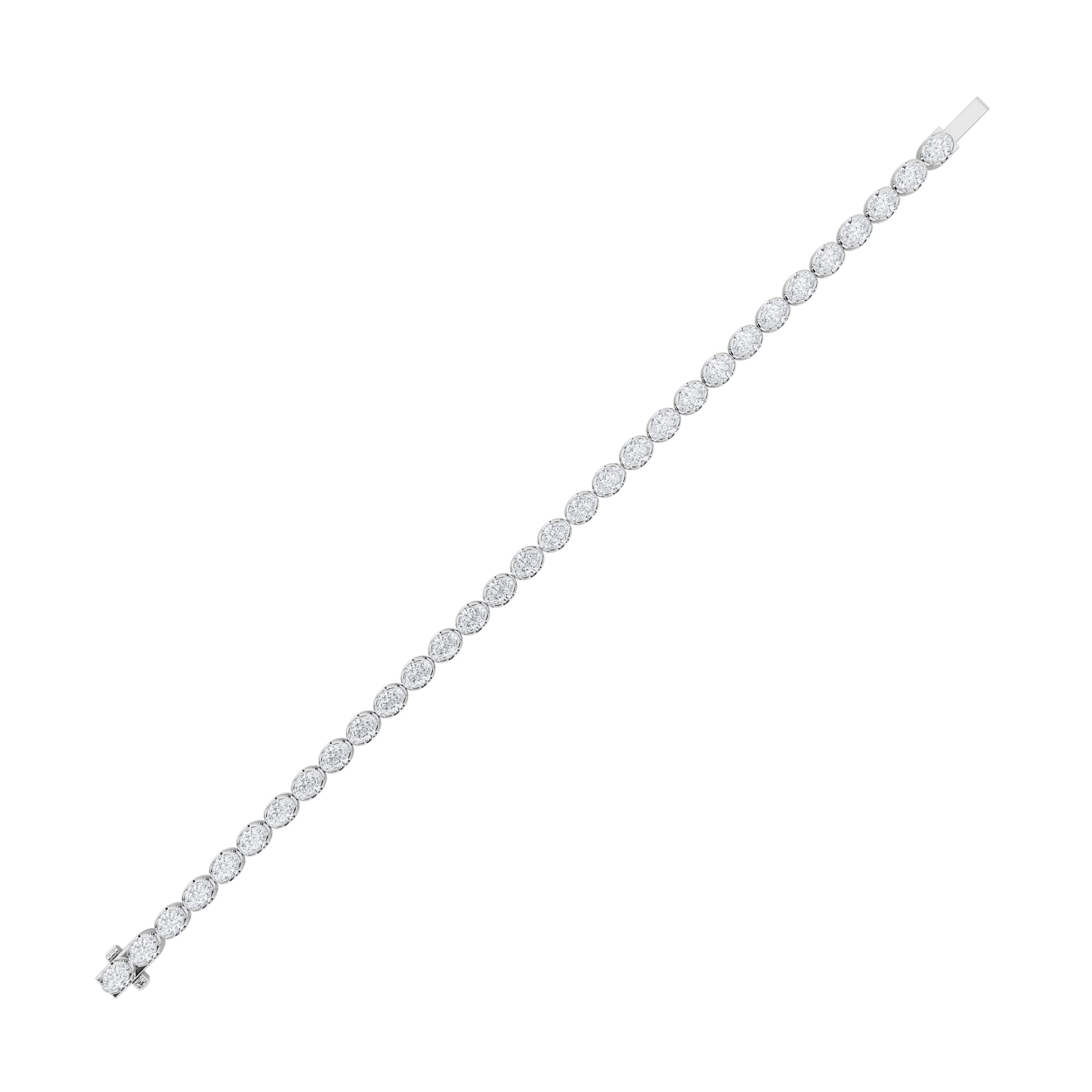 Oval Shaped Lab Grown Diamond (F/VS) Bracelet in 14K Gold