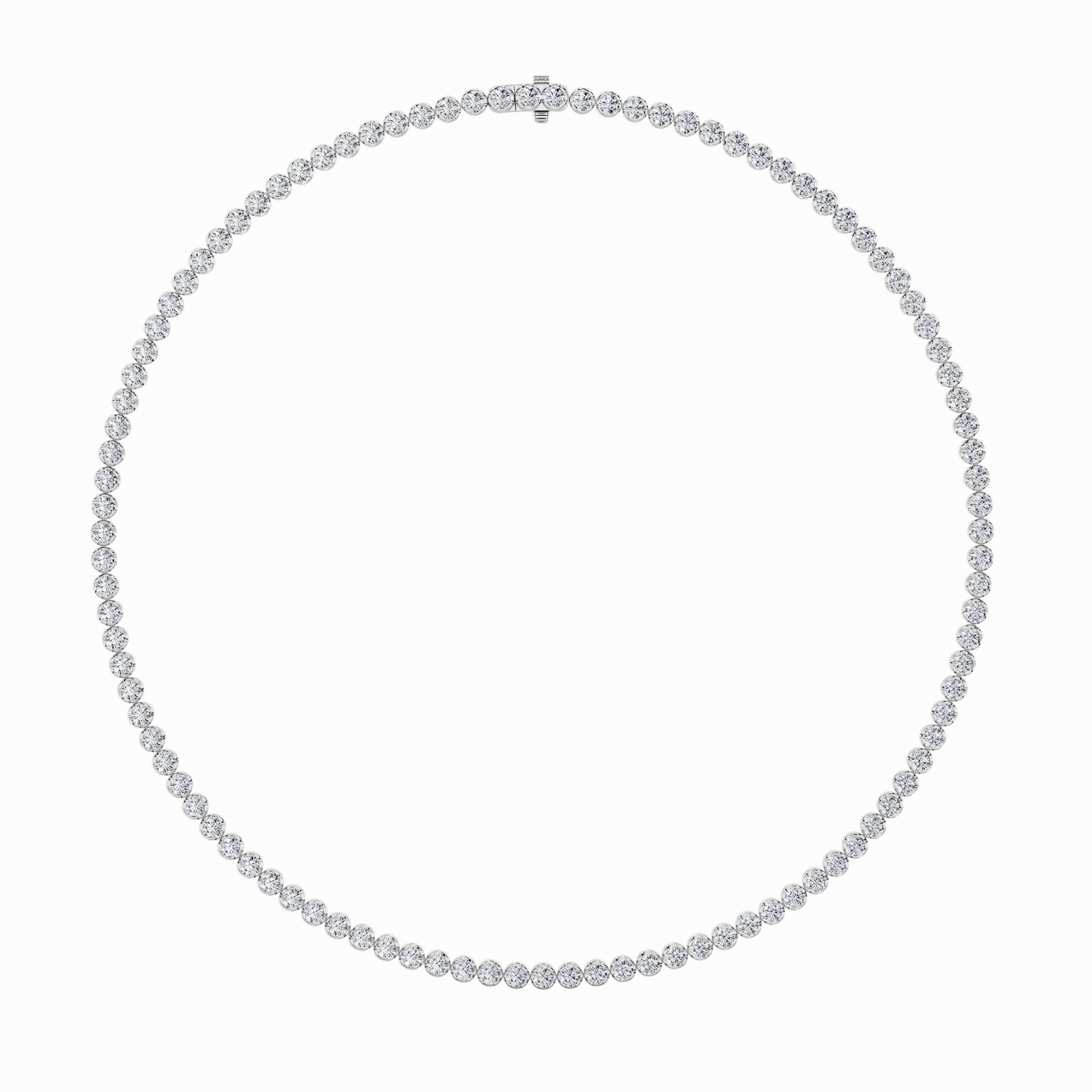 15Cttw Round Shaped Lab Grown Diamond (F/VS) Necklace in 14K Gold