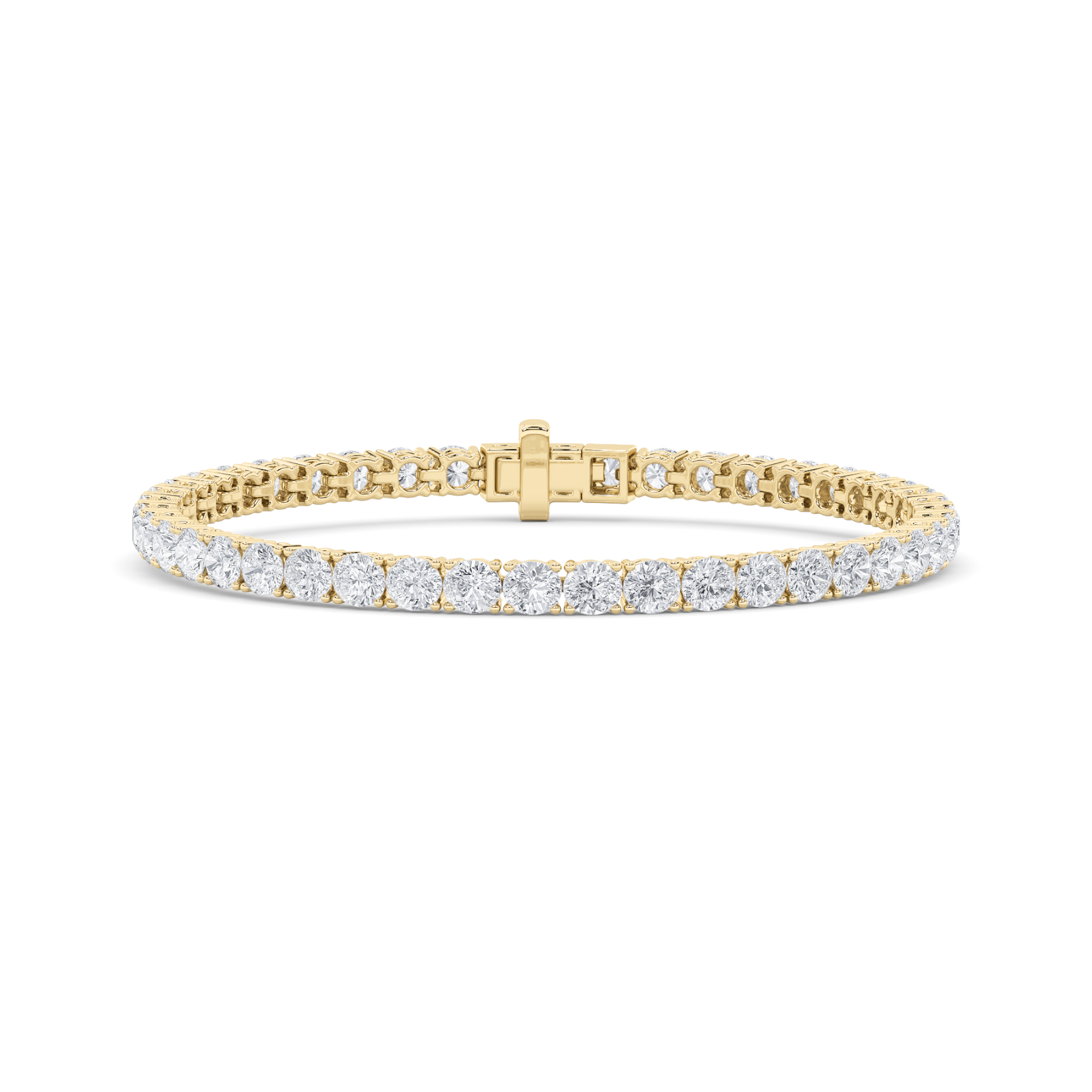 Round Shaped Lab Grown Diamond (F/VS) Bracelet in 14K Gold