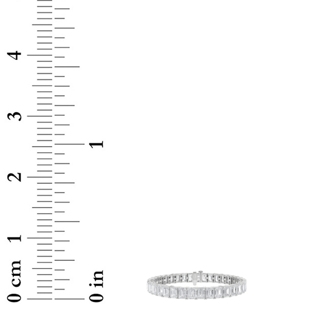 Emerald Shaped Lab Grown Diamond (F/VS) East West Line Bracelet in 14K Gold