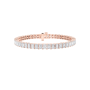 Emerald Shaped Lab Grown Diamond (F/VS) East West Line Bracelet in 14K Gold