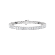 Emerald Shaped Lab Grown Diamond (F/VS) East West Line Bracelet in 14K Gold