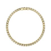 Emerald Shaped Lab Grown Diamond (F/VS) East West Line Bracelet in 14K Gold