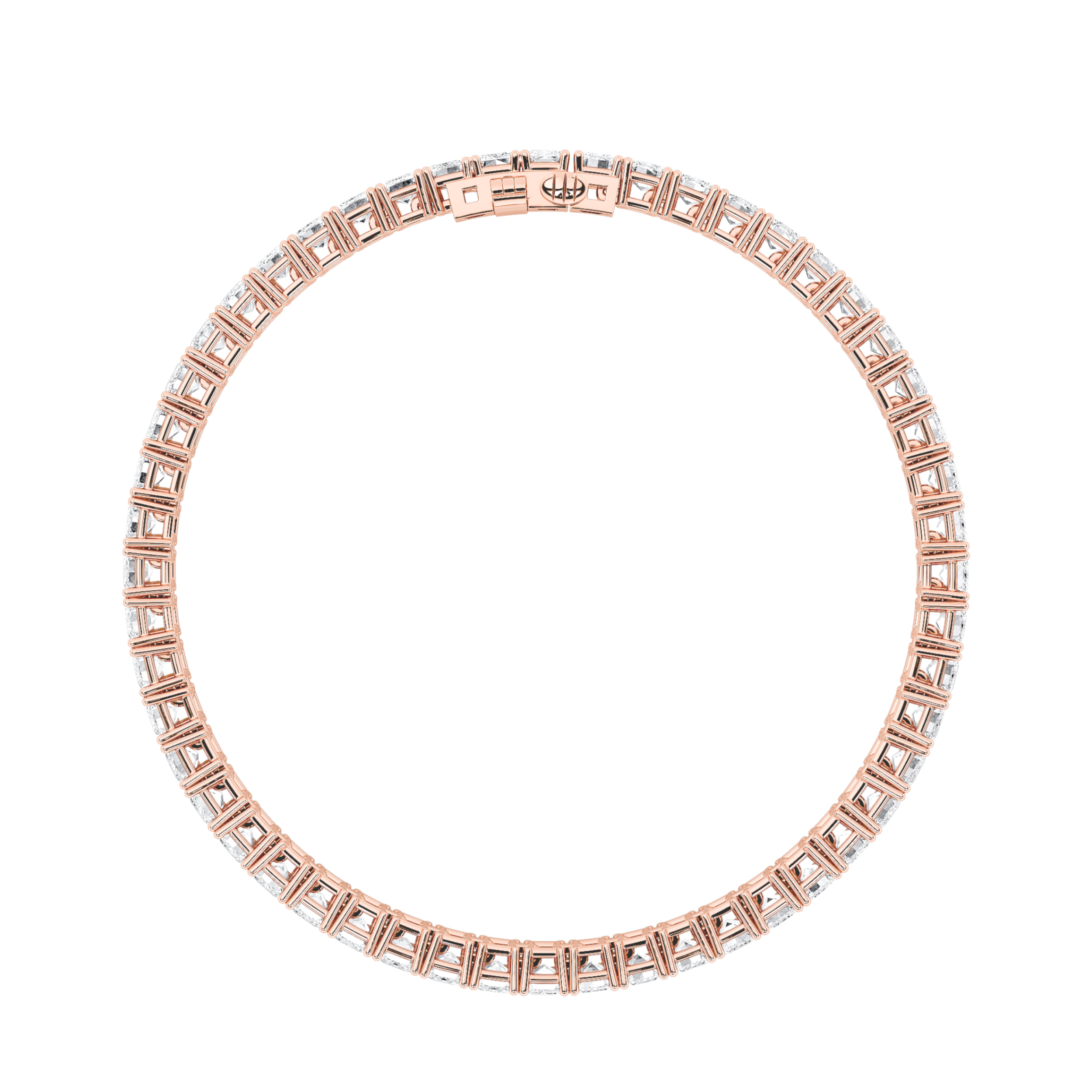 Emerald Shaped Lab Grown Diamond (F/VS) East West Line Bracelet in 14K Gold