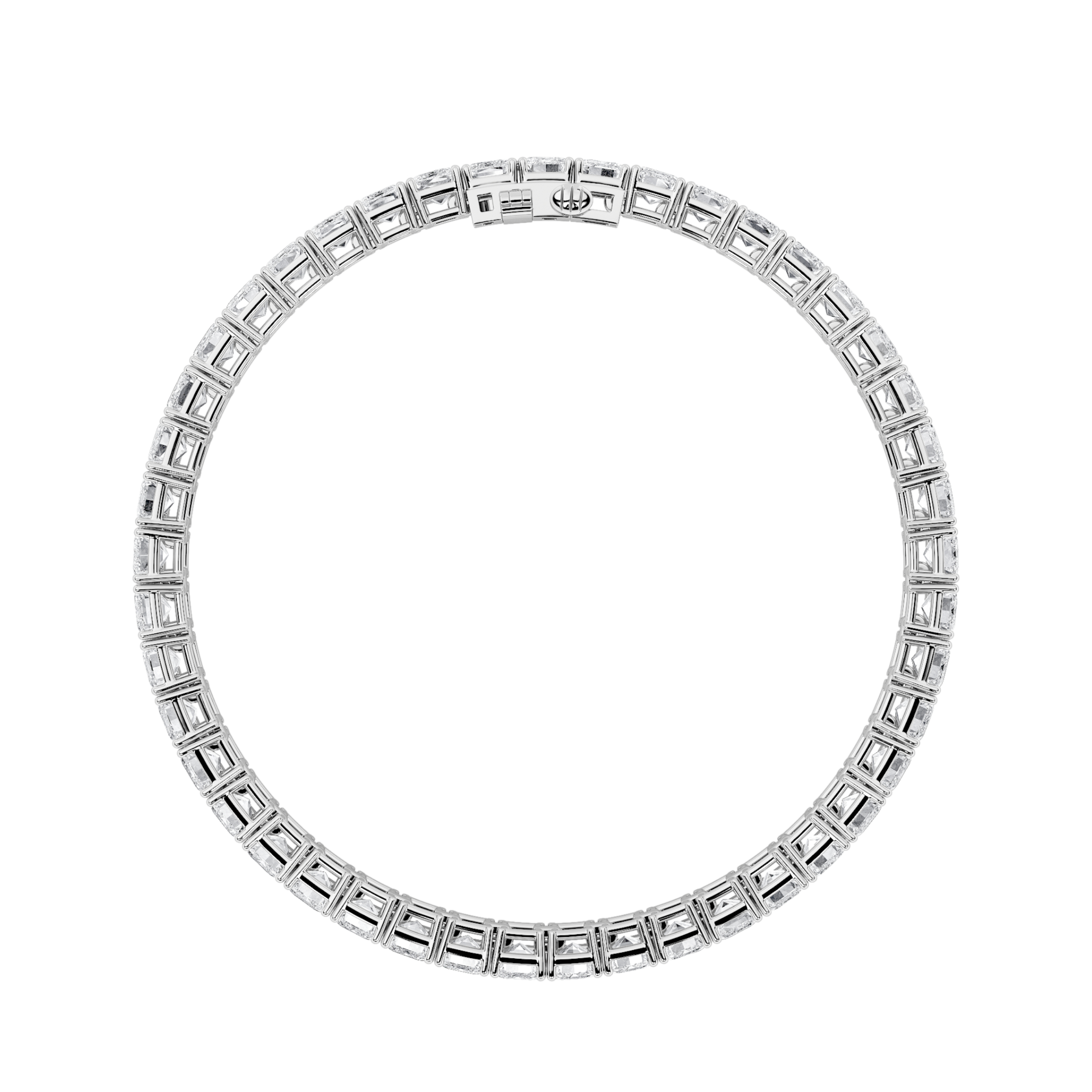 Emerald Shaped Lab Grown Diamond (F/VS) East West Line Bracelet in 14K Gold