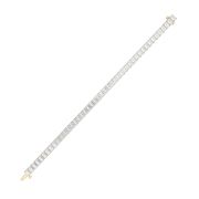 Emerald Shaped Lab Grown Diamond (F/VS) East West Line Bracelet in 14K Gold