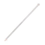 Emerald Shaped Lab Grown Diamond (F/VS) East West Line Bracelet in 14K Gold