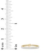 Oval Shaped Lab Grown Diamond (F/VS) East West Line Bracelet in 14K Gold