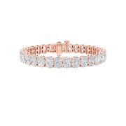 Oval Shaped Lab Grown Diamond (F/VS) East West Line Bracelet in 14K Gold