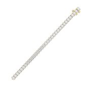 Oval Shaped Lab Grown Diamond (F/VS) East West Line Bracelet in 14K Gold