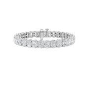 Oval Shaped Lab Grown Diamond (F/VS) East West Line Bracelet in 14K Gold