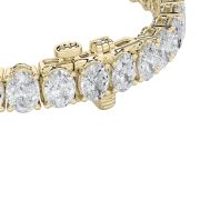 Oval Shaped Lab Grown Diamond (F/VS) East West Line Bracelet in 14K Gold