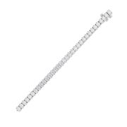 Oval Shaped Lab Grown Diamond (F/VS) East West Line Bracelet in 14K Gold
