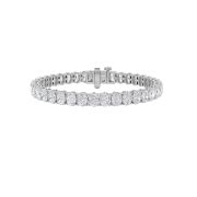Oval Shaped Lab Grown Diamond (F/VS) East West Line Bracelet in 14K Gold