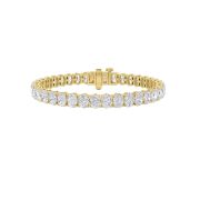 Oval Shaped Lab Grown Diamond (F/VS) East West Line Bracelet in 14K Gold