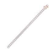 Oval Shaped Lab Grown Diamond (F/VS) East West Line Bracelet in 14K Gold