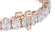 Oval Shaped Lab Grown Diamond (F/VS) East West Line Bracelet in 14K Gold