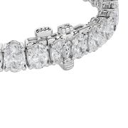 Oval Shaped Lab Grown Diamond (F/VS) East West Line Bracelet in 14K Gold