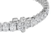 Oval Shaped Lab Grown Diamond (F/VS) East West Line Bracelet in 14K Gold