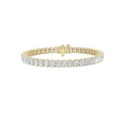 Oval Shaped Lab Grown Diamond (F/VS) East West Line Bracelet in 14K Gold