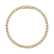 Oval Shaped Lab Grown Diamond (F/VS) East West Line Bracelet in 14K Gold