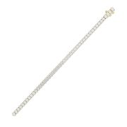 Oval Shaped Lab Grown Diamond (F/VS) East West Line Bracelet in 14K Gold