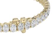Oval Shaped Lab Grown Diamond (F/VS) East West Line Bracelet in 14K Gold