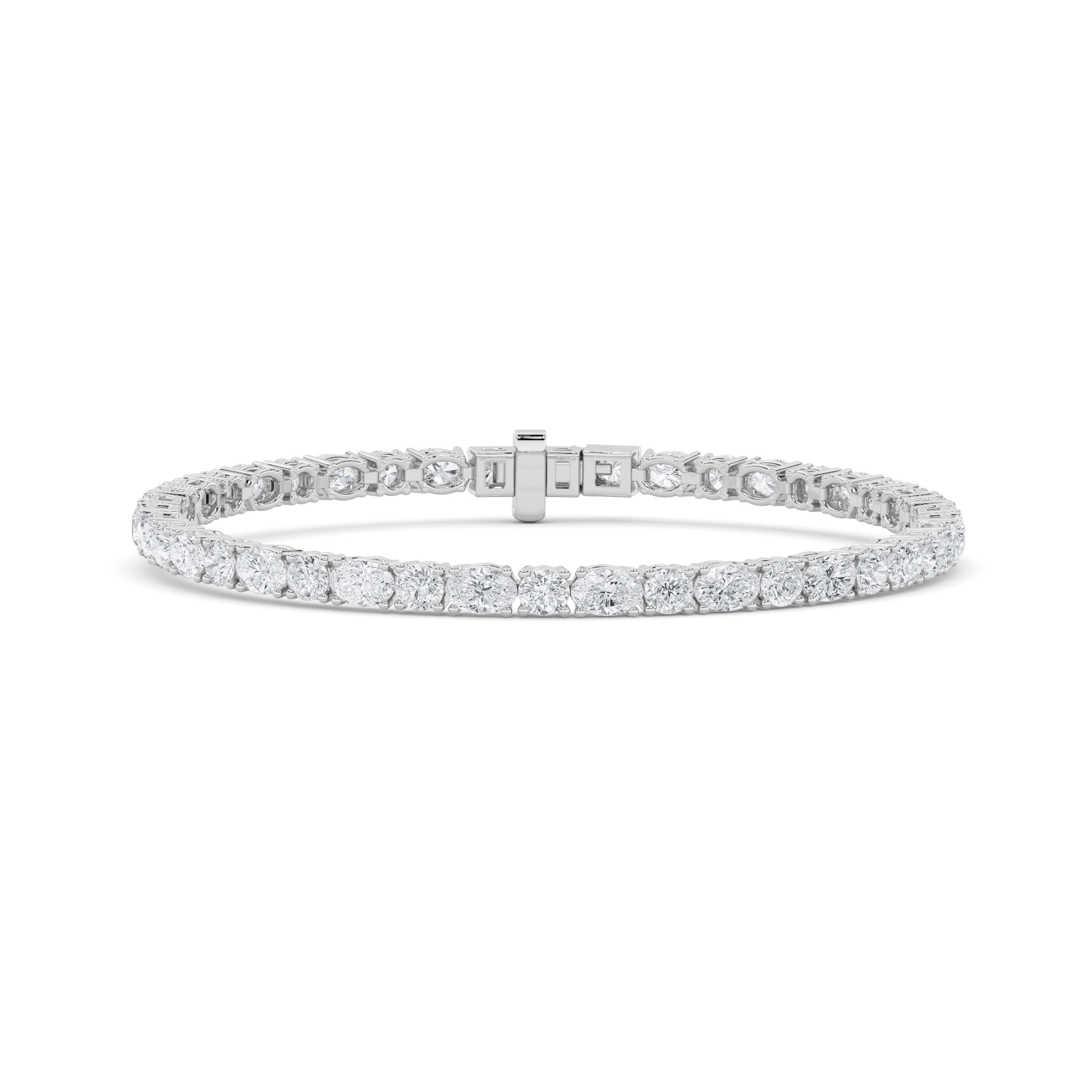 Oval Shaped Lab Grown Diamond (F/VS) Bracelet in 14K Gold