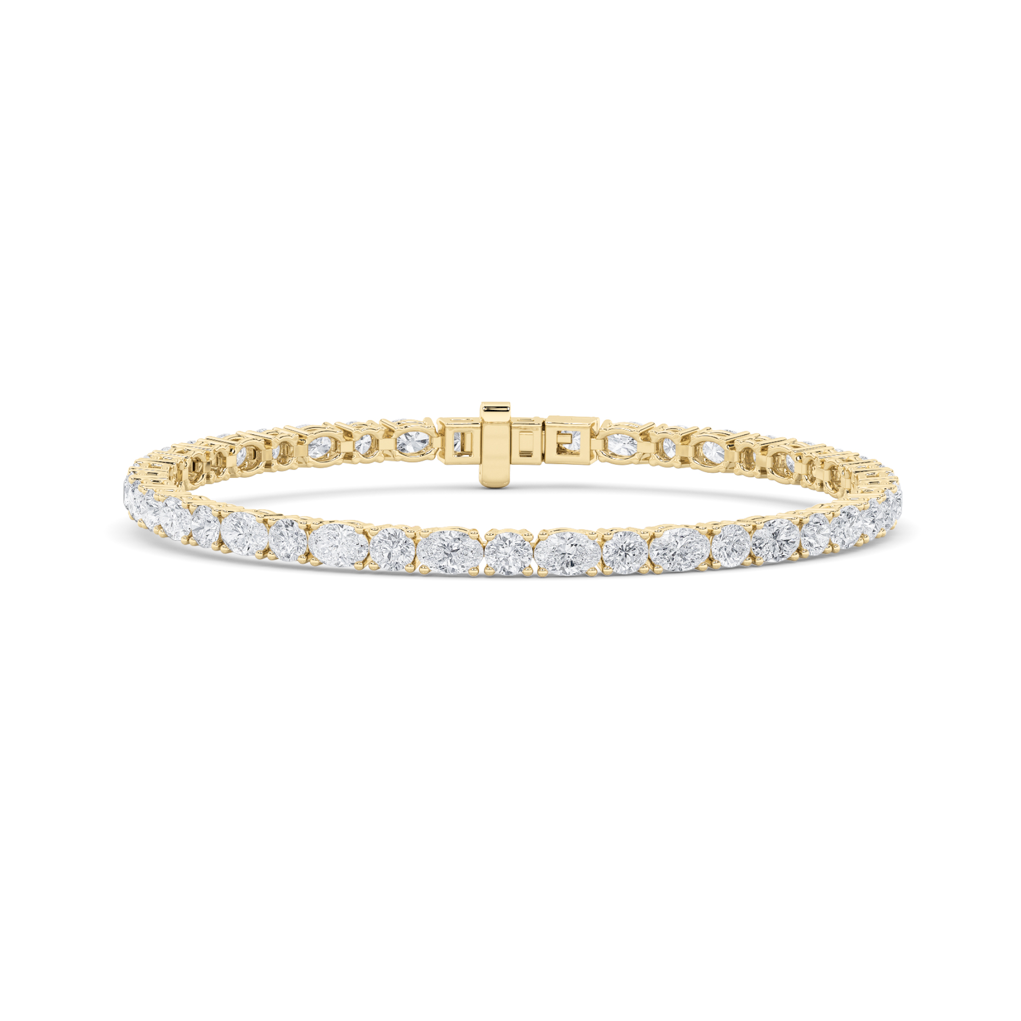 Oval Shaped Lab Grown Diamond (F/VS) Bracelet in 14K Gold