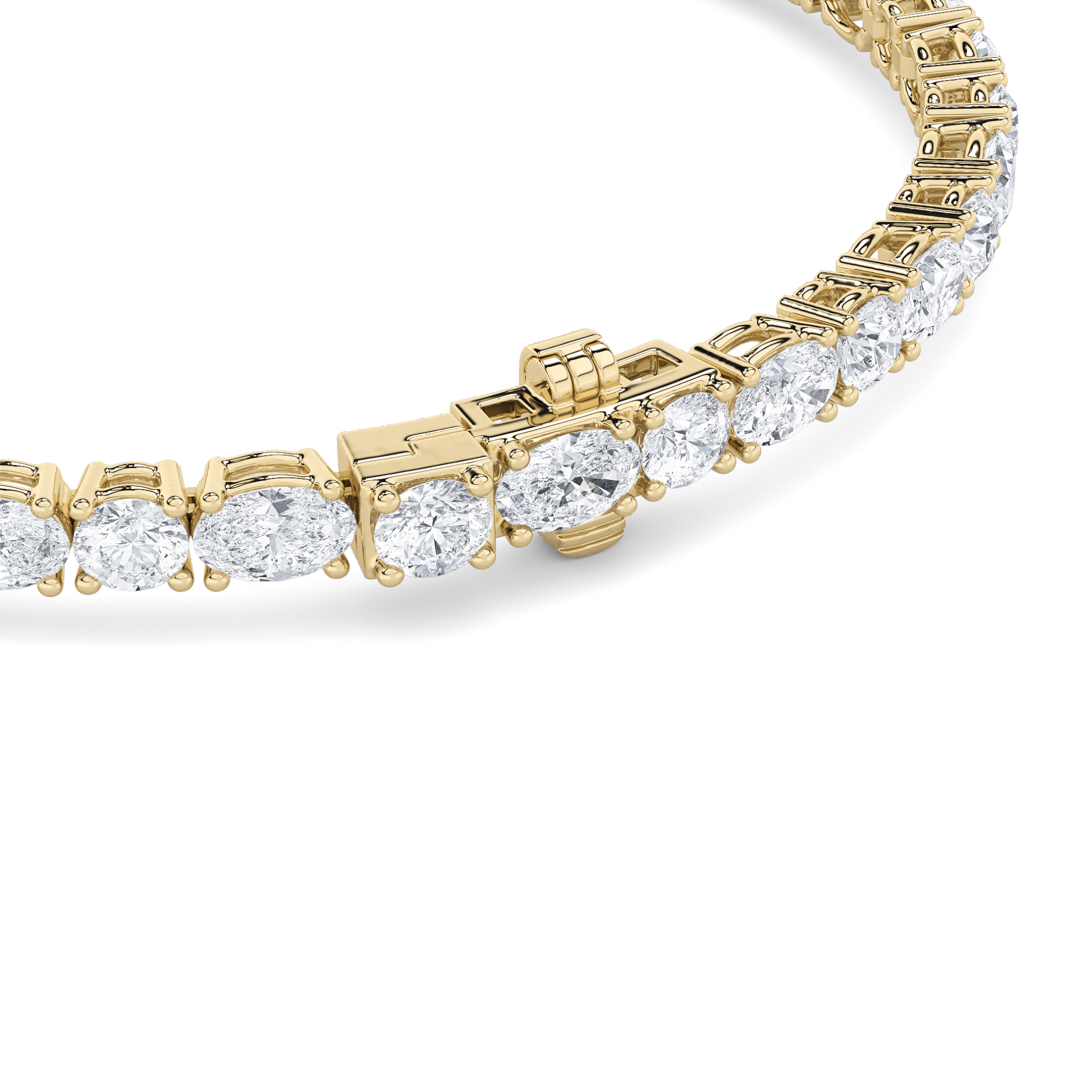 Oval Shaped Lab Grown Diamond (F/VS) Bracelet in 14K Gold