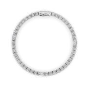Emerald Shaped Lab Grown Diamond (F/VS) East West Station Bracelet in 14K Gold